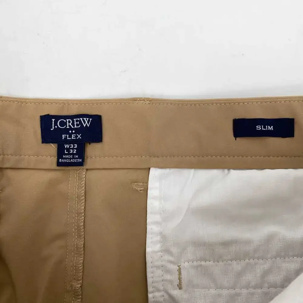 J. Crew Tan Slim Fit Khakis | Men’s Regular 33 Polyester